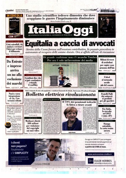 Italia oggi : quotidiano di economia finanza e politica